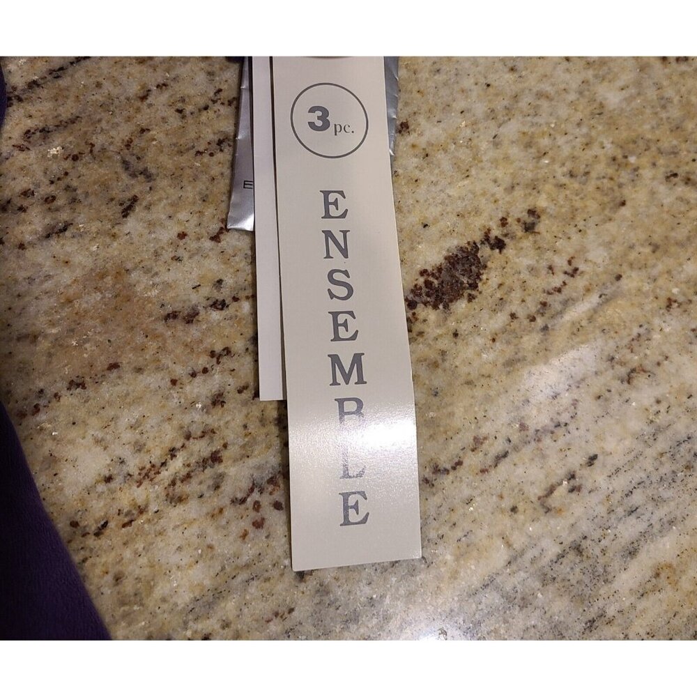 New! Vtg DRESS BARN Sz 8 Purple Silk 3 Piece Blouse, Tank & Pant Set Pleated - Picture 12 of 16